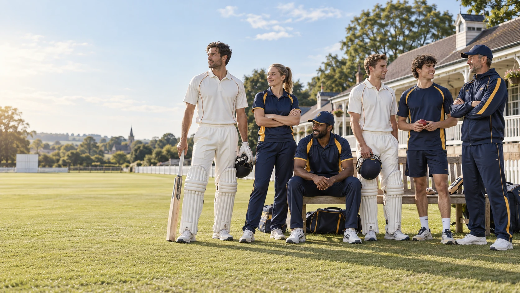 Coordinated cricket match, training and off-field apparel concept