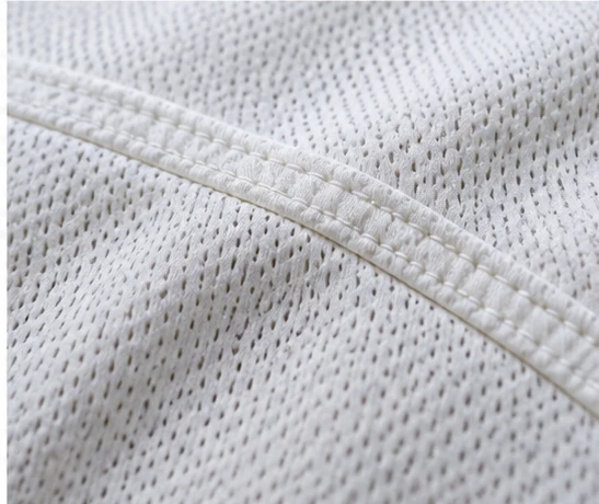 Close-up of cricket apparel fabric and garment construction