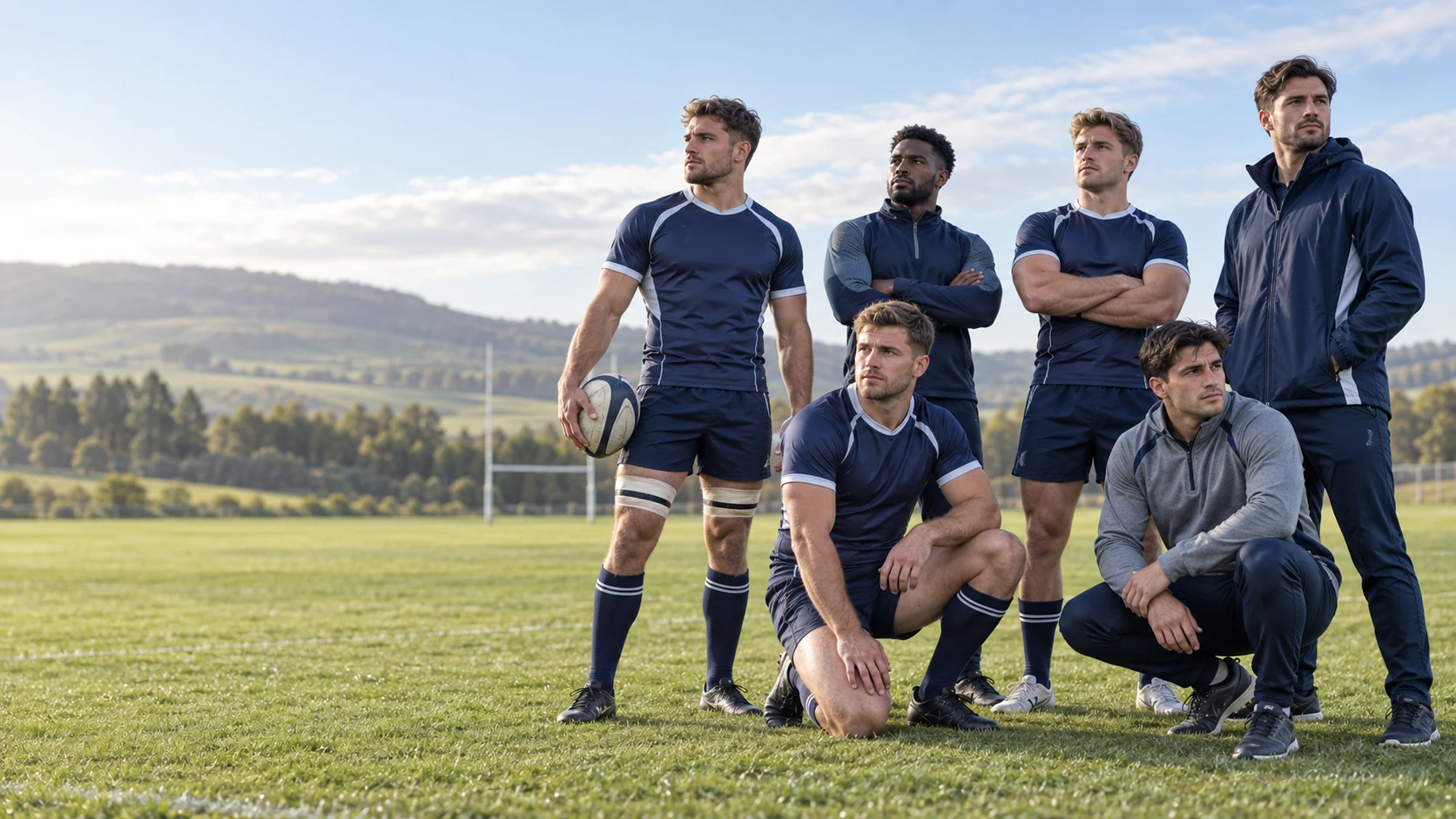 Coordinated rugby match, training and off-field apparel concept