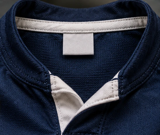 labels & finishing rugby garment detail